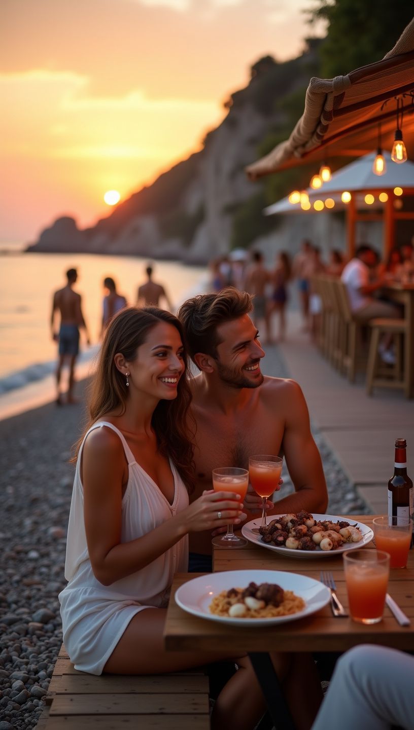 Φρέσκα θαλασσινά σε πιατέλα με διακόσμηση από βότανα.