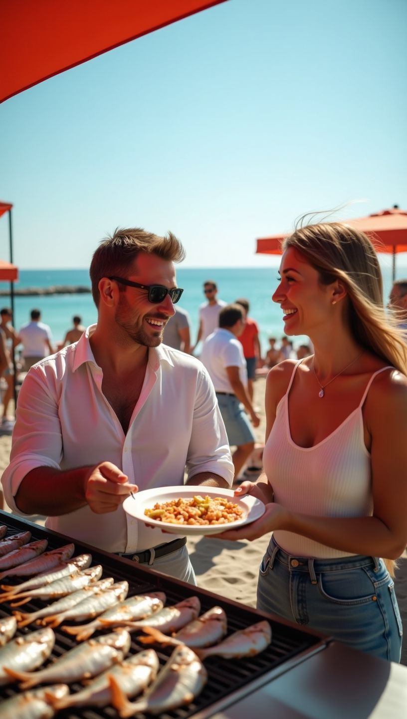 Ανακατεμένα λαχανικά και ψάρι στη σχάρα με λεμόνι.