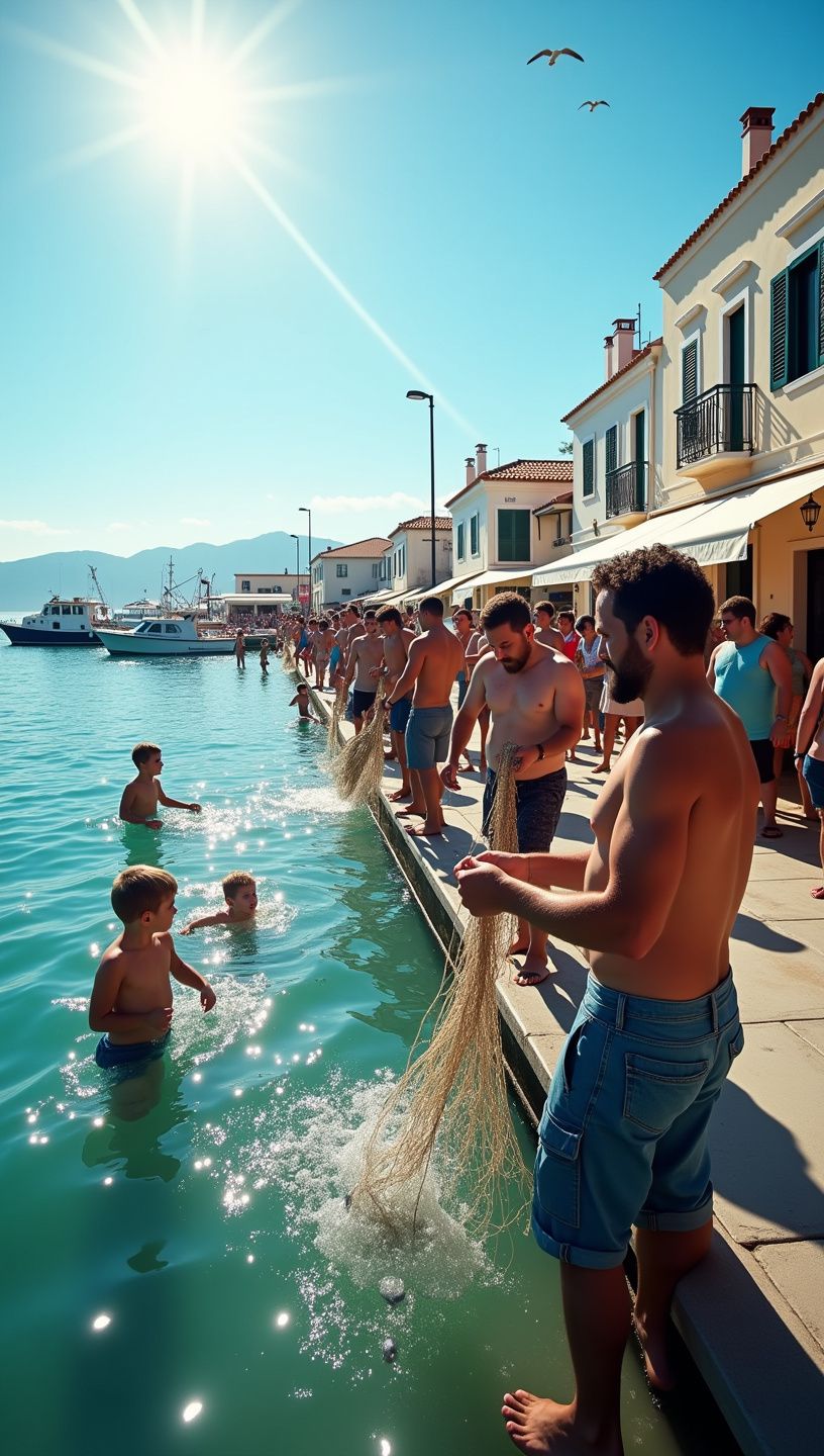 Φρέσκα ψάρια από την ελληνική αγορά, τοποθετημένα σε πάγο.